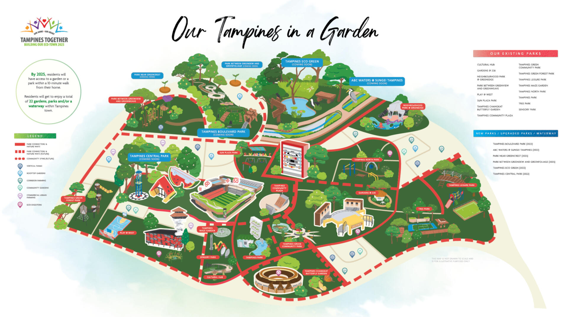 Client: Our Tampines Hub Project: Our Tampines in a Garden map mural
